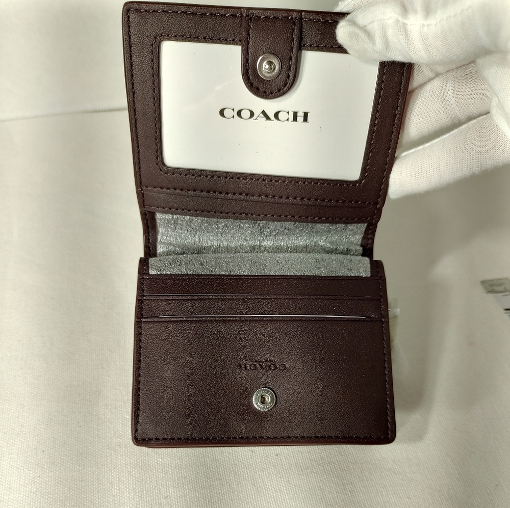 COACH Pink Leather Compact Wallet - Picture 6 of 11